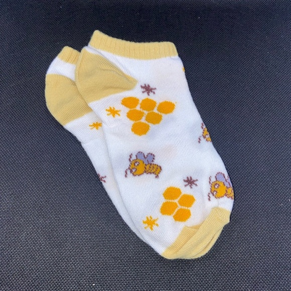 NIP 2 Pack Cute Bee and Checkered Ankle Socks - Picture 4 of 5